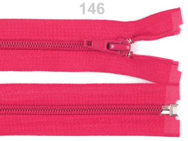 Reißverschluss spiralförmig 5 mm, 30 cm für Jacken, teilbar,  Himbeere